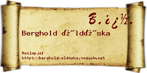 Berghold Áldáska névjegykártya